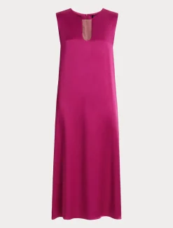 Clearance Marina Rinaldi Long crepe envers satin dress RASPBERRY