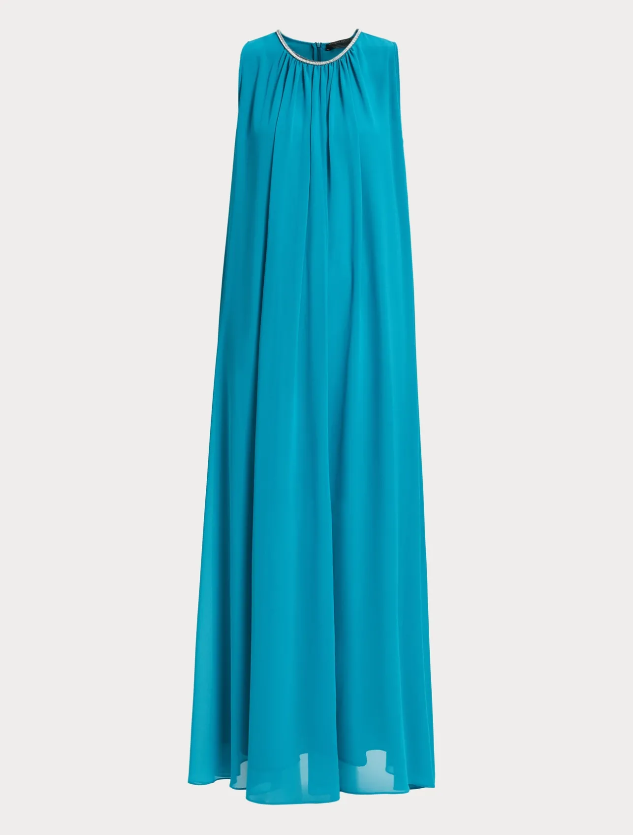 Outlet Marina Rinaldi Long crepe georgette dress TURQUOISE
