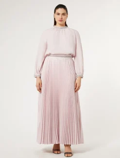 Clearance Marina Rinaldi Long crêpe dress with embroidery PINK