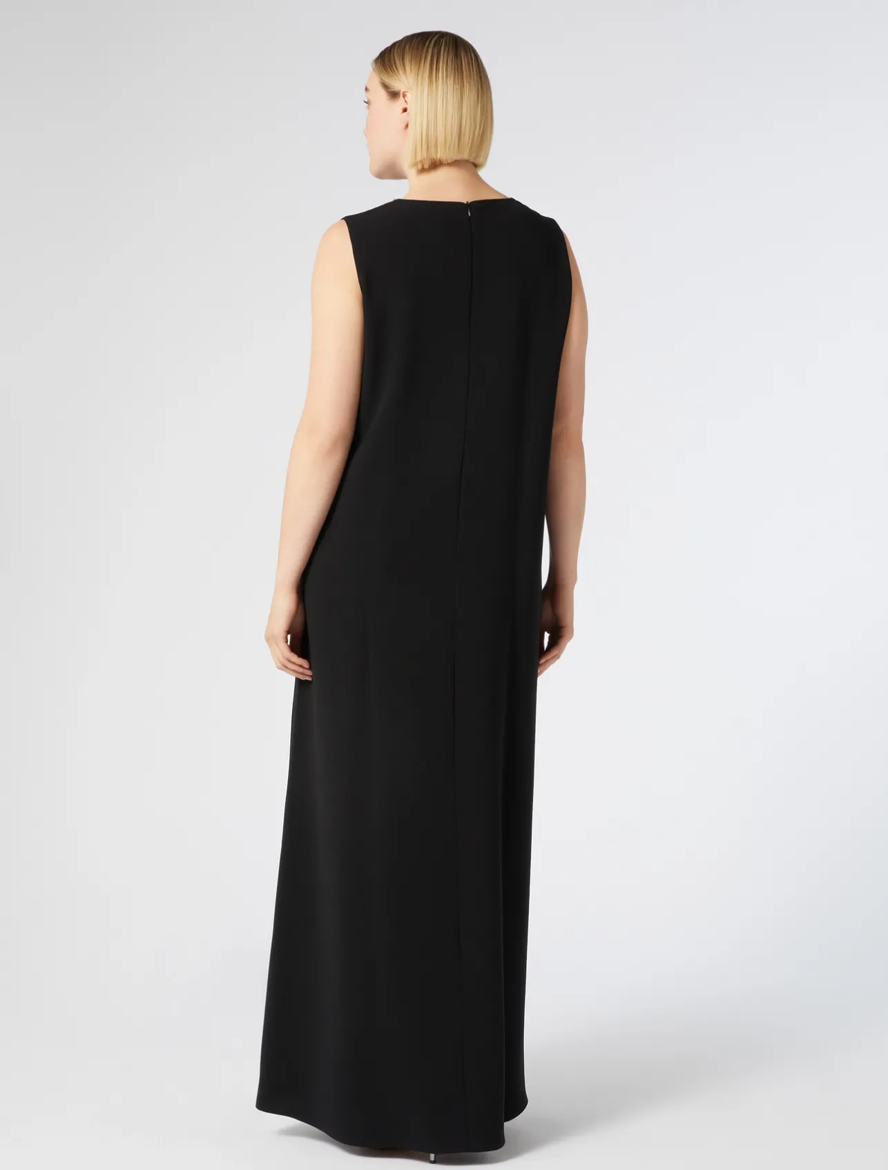 Sale Marina Rinaldi Long dress in cady with rhinestones BLACK