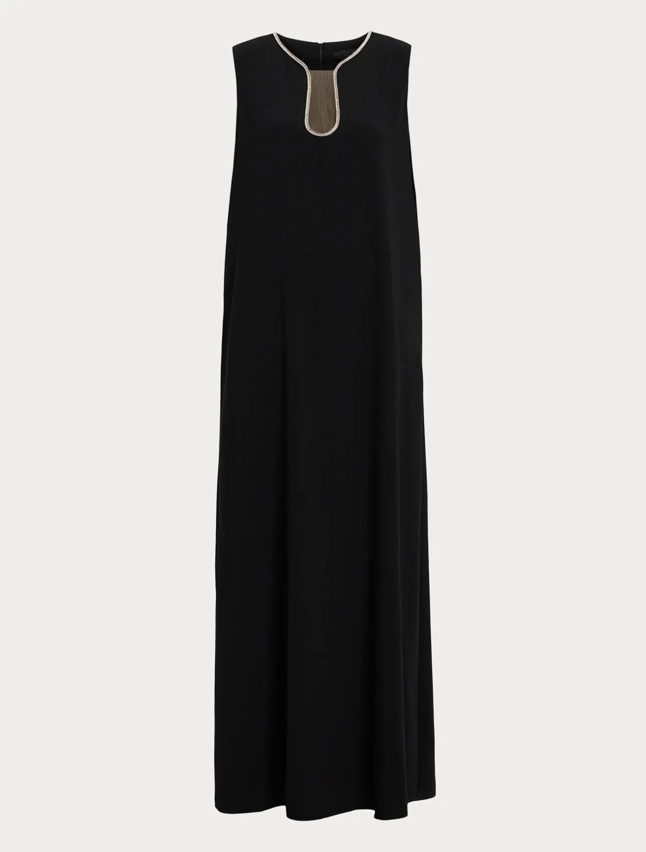 Sale Marina Rinaldi Long dress in cady with rhinestones BLACK