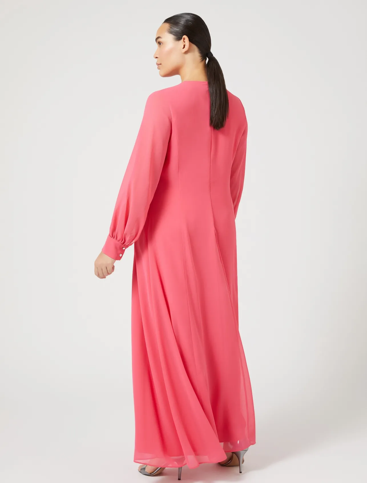 Clearance Marina Rinaldi Long georgette crêpe dress RED