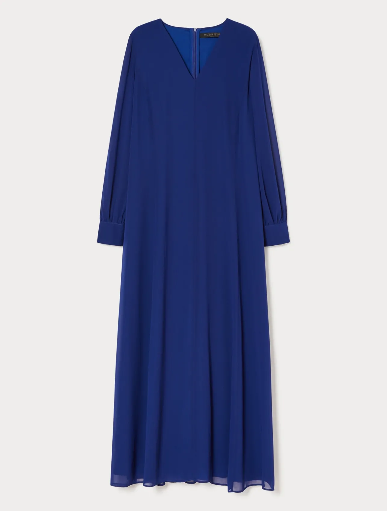 Outlet Marina Rinaldi Long georgette crêpe dress CORNFLOWERBLUE