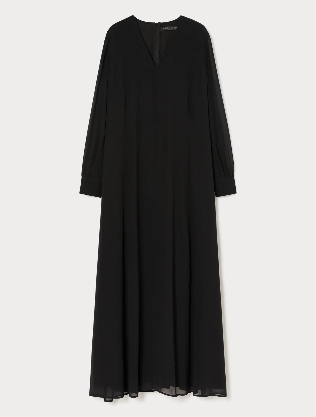 New Marina Rinaldi Long georgette crêpe dress BLACK