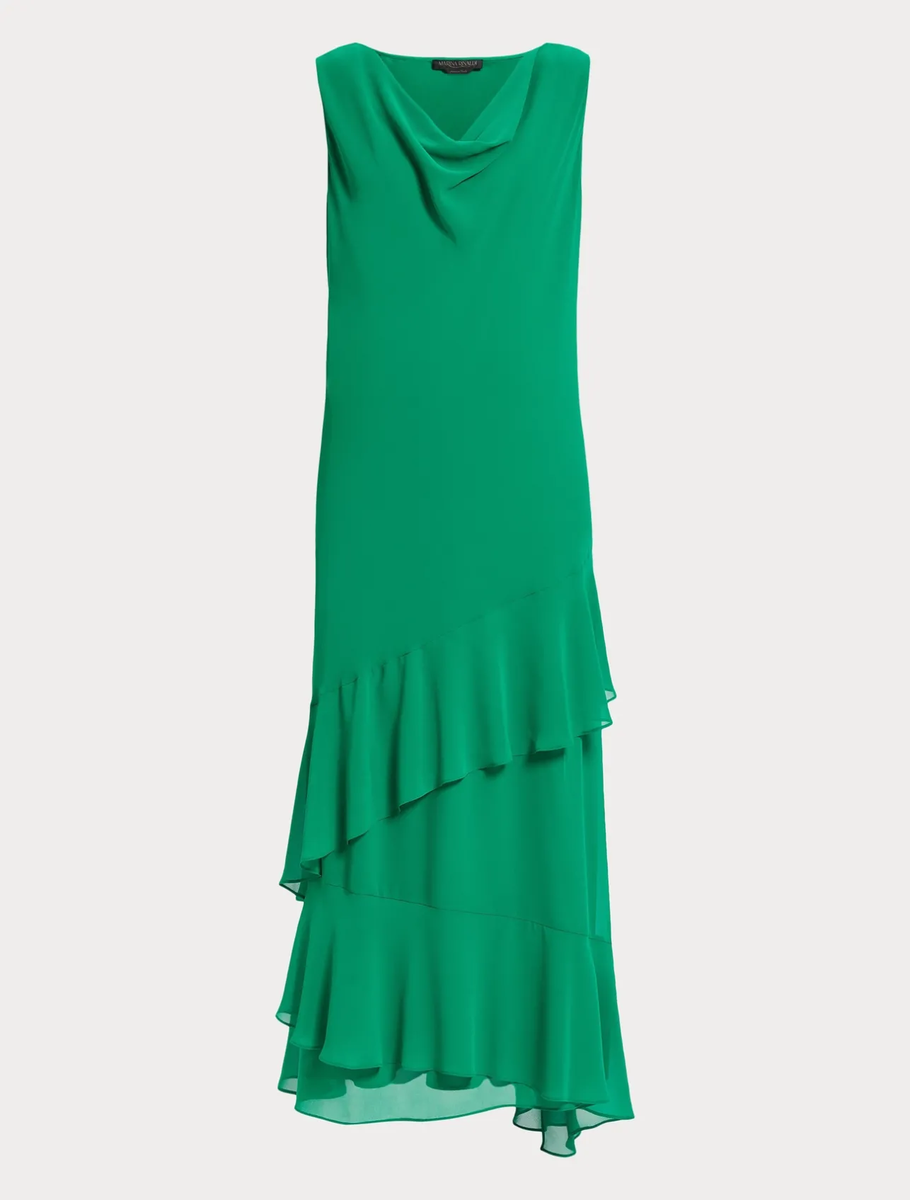 Fashion Marina Rinaldi Long georgette dress GREEN