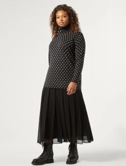 Fashion Marina Rinaldi Long georgette skirt BLACK