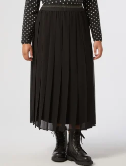 Fashion Marina Rinaldi Long georgette skirt BLACK