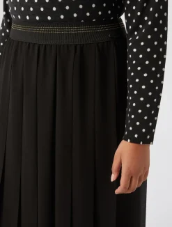 Fashion Marina Rinaldi Long georgette skirt BLACK