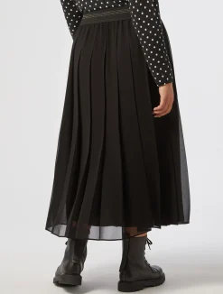 Fashion Marina Rinaldi Long georgette skirt BLACK