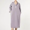 Outlet Marina Rinaldi Long jersey and satin dress WISTERIA