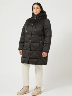 Hot Marina Rinaldi Long padded jacket in water-repellent satin BLACK