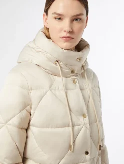 Online Marina Rinaldi Long padded jacket in water-repellent satin IVORY