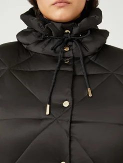 Hot Marina Rinaldi Long padded jacket in water-repellent satin BLACK