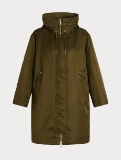 Fashion Marina Rinaldi Long padded twill parka OLIVEGREEN