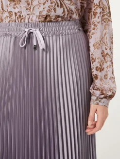 Hot Marina Rinaldi Long pleated satin skirt LAVENDER