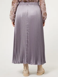 Hot Marina Rinaldi Long pleated satin skirt LAVENDER