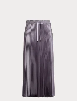 Hot Marina Rinaldi Long pleated satin skirt LAVENDER