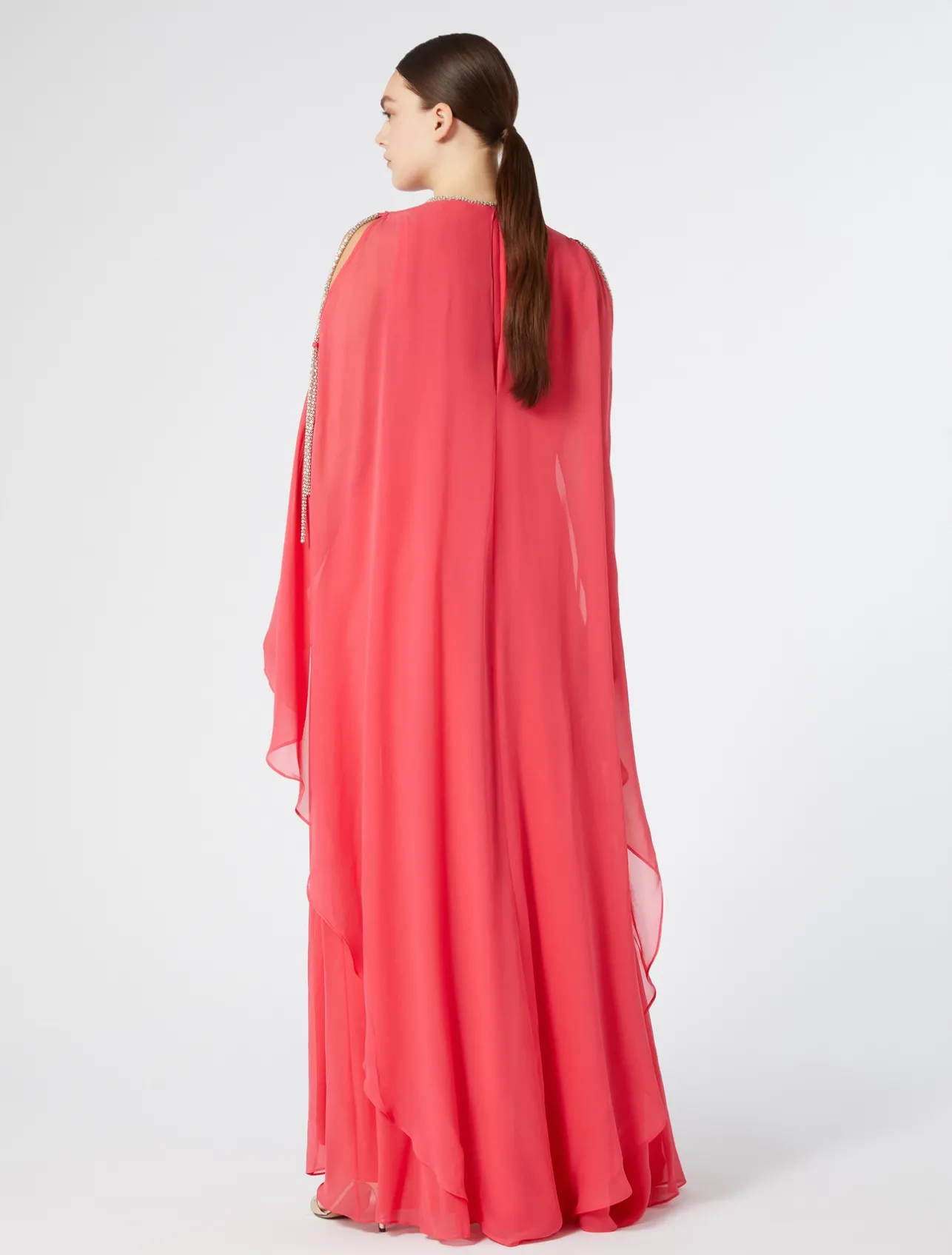 Clearance Marina Rinaldi Long silk georgette dress PINK