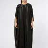 Fashion Marina Rinaldi Long triacetate cady dress BLACK