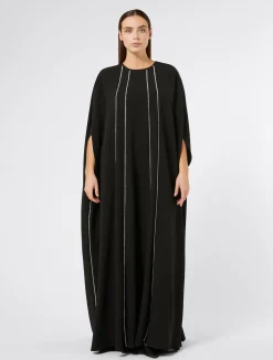 Fashion Marina Rinaldi Long triacetate cady dress BLACK