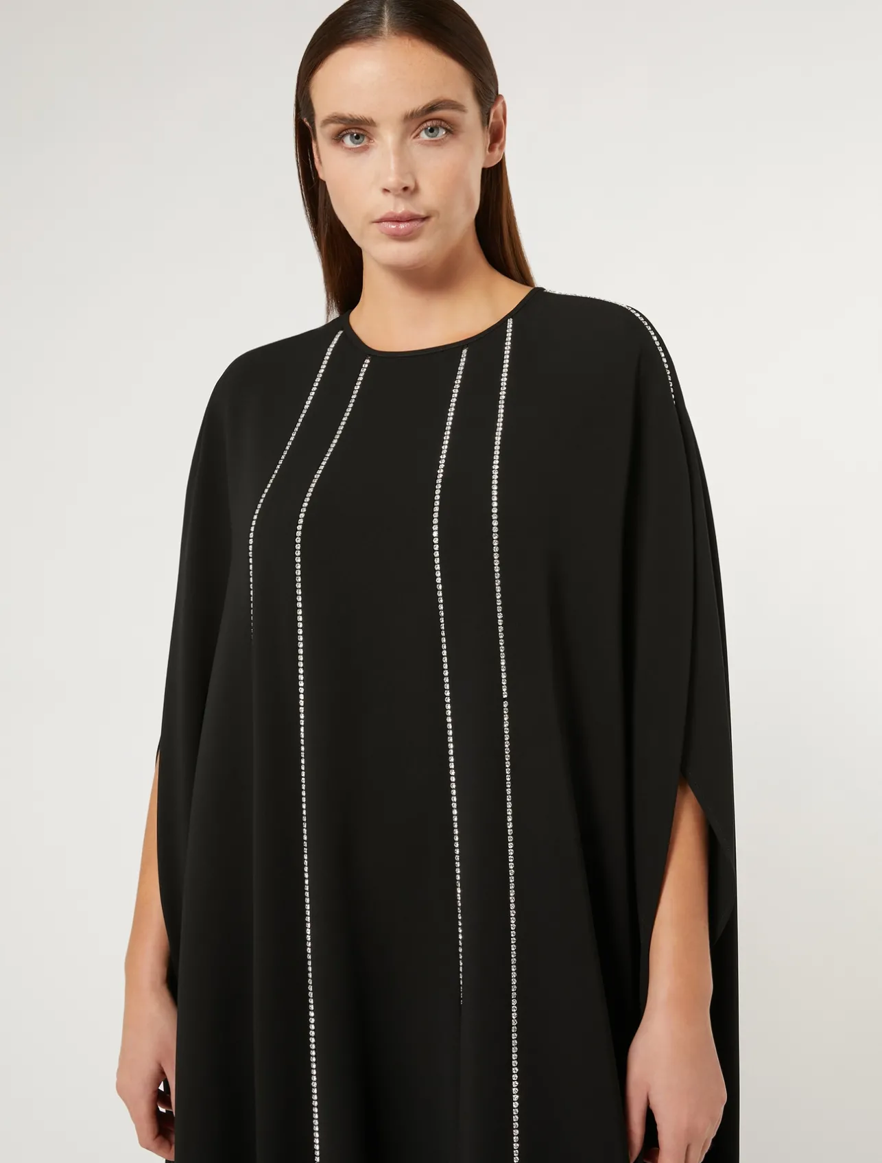 Fashion Marina Rinaldi Long triacetate cady dress BLACK