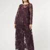 Clearance Marina Rinaldi Long tulle tunic with embroidery BORDEAUX