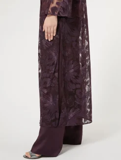 Clearance Marina Rinaldi Long tulle tunic with embroidery BORDEAUX
