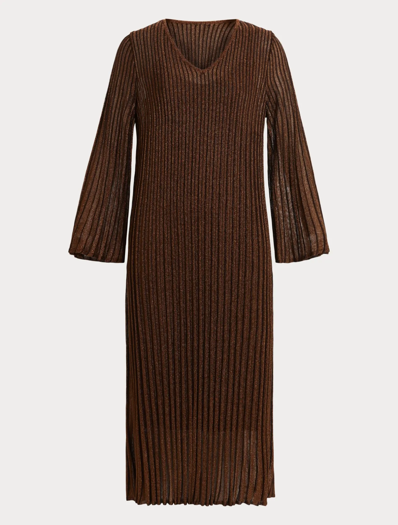 Fashion Marina Rinaldi Long viscose dress CARAMEL
