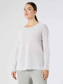 Best Marina Rinaldi Lurex cotton sweater OPTICALWHITE