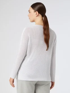 Best Marina Rinaldi Lurex cotton sweater OPTICALWHITE