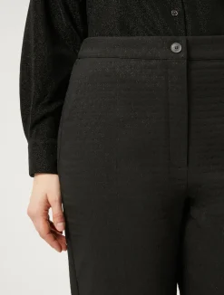 Hot Marina Rinaldi Lurex jacquard trousers BLACK