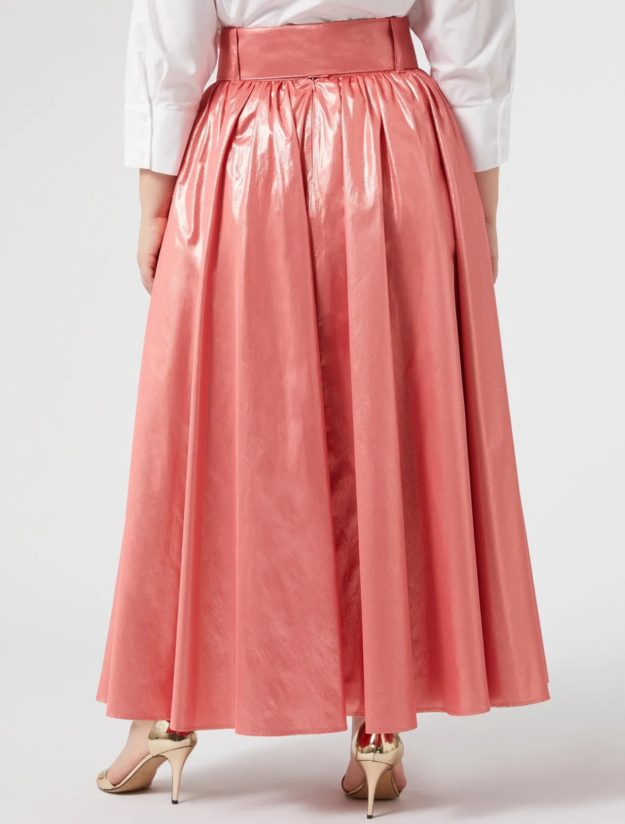 Sale Marina Rinaldi Lurex taffeta skirt PEARLYPINKGOLD