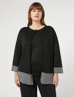 Sale Marina Rinaldi Lurex viscose cardigan BLACK