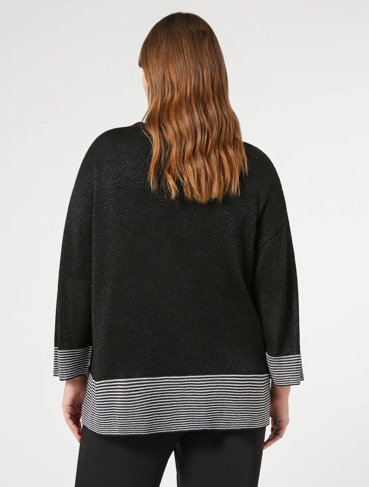 Sale Marina Rinaldi Lurex viscose cardigan BLACK