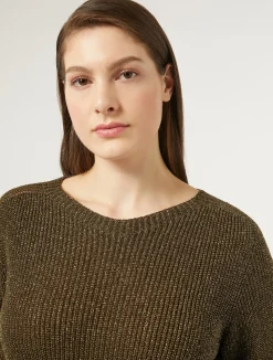 New Marina Rinaldi Lurex viscose jumper GREEN