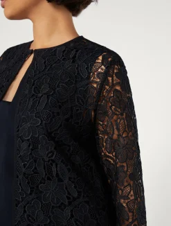 Best Marina Rinaldi Macramé duster coat MIDNIGHTBLUE