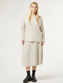 Discount Marina Rinaldi Merino wool blend skirt TURTLEDOVE