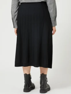 Sale Marina Rinaldi Merino wool blend skirt BLACK