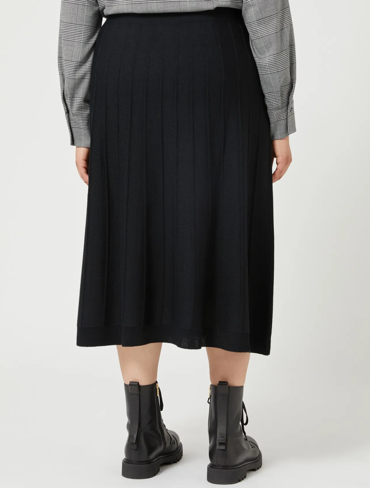 Sale Marina Rinaldi Merino wool blend skirt BLACK