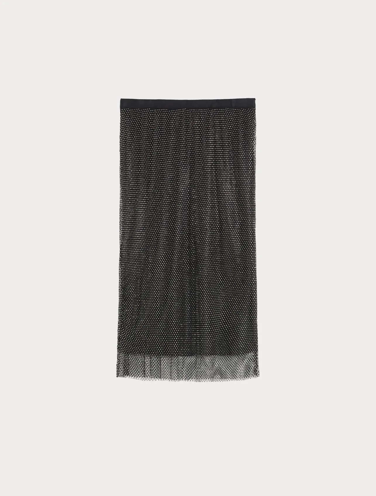 Online Marina Rinaldi Mesh skirt with rhinestones BLACK