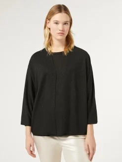 Clearance Marina Rinaldi Metallic wool cardigan BLACK