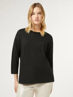 Hot Marina Rinaldi Metallic wool jumper BLACK