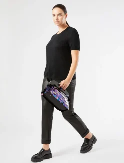 Best Marina Rinaldi Metallic wool jumper BLACK