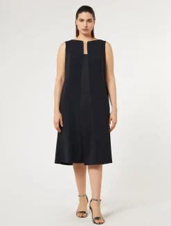Discount Marina Rinaldi Midi dress in triacetate crepe MIDNIGHTBLUE