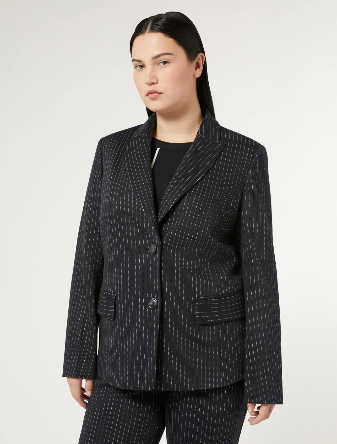 Online Marina Rinaldi Milano-knit fabric blazer ULTRAMARINE