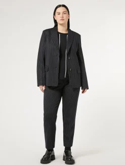 Clearance Marina Rinaldi Milano-knit fabric trousers ULTRAMARINE