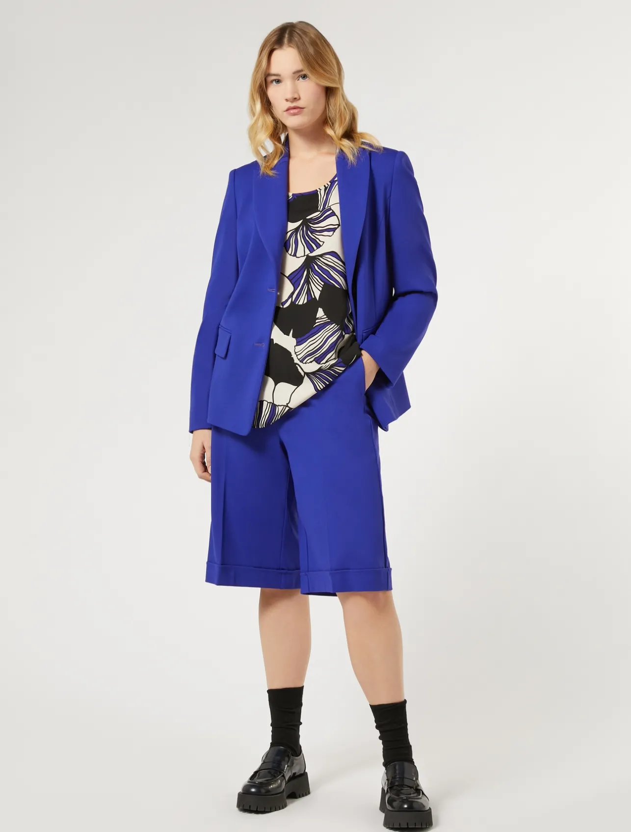Online Marina Rinaldi Milano-knit jersey Bermuda shorts PURPLE