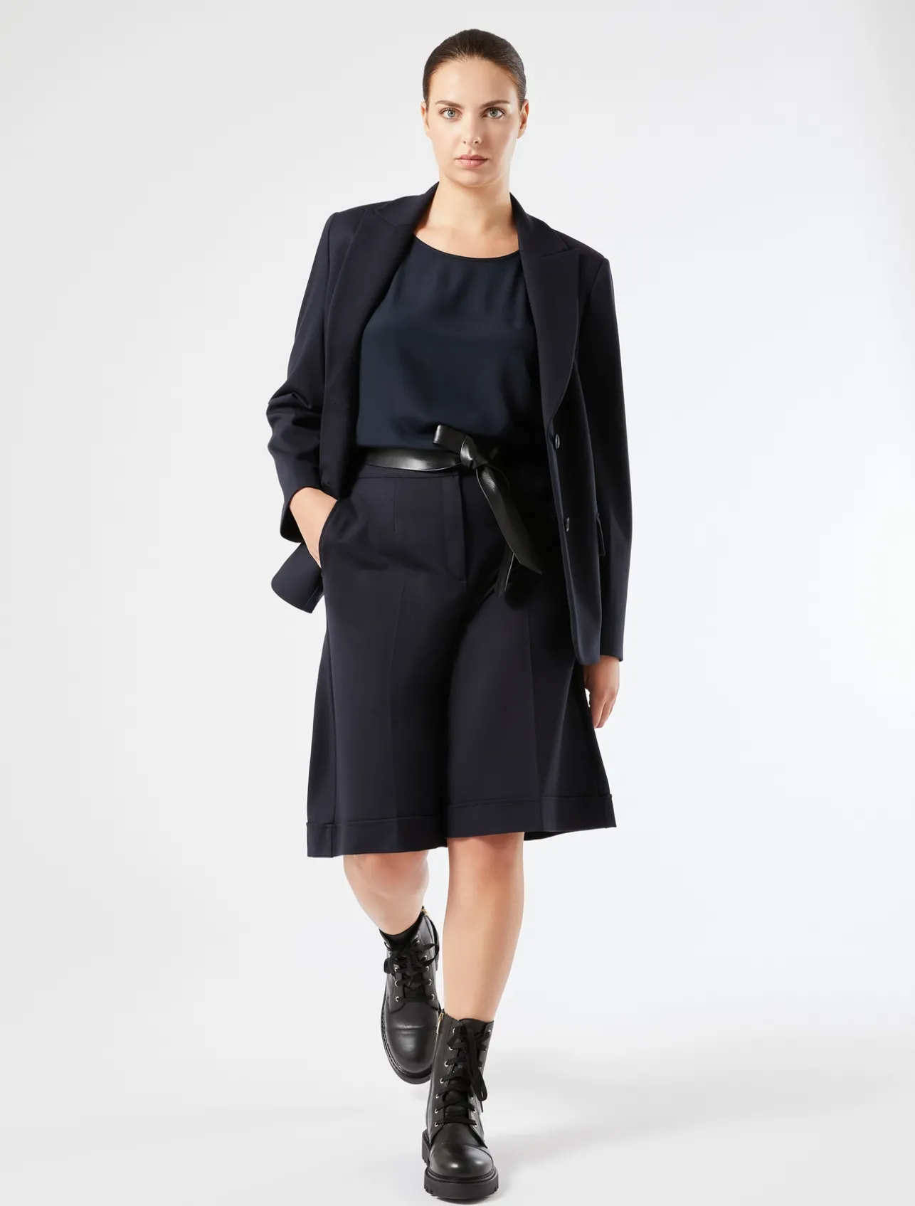 Outlet Marina Rinaldi Milano-knit jersey blazer ULTRAMARINE
