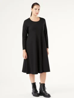 Fashion Marina Rinaldi Milano-knit jersey dress BLACK