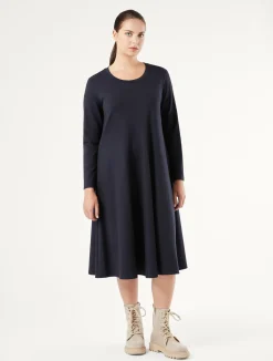 Outlet Marina Rinaldi Milano-knit jersey dress ULTRAMARINE